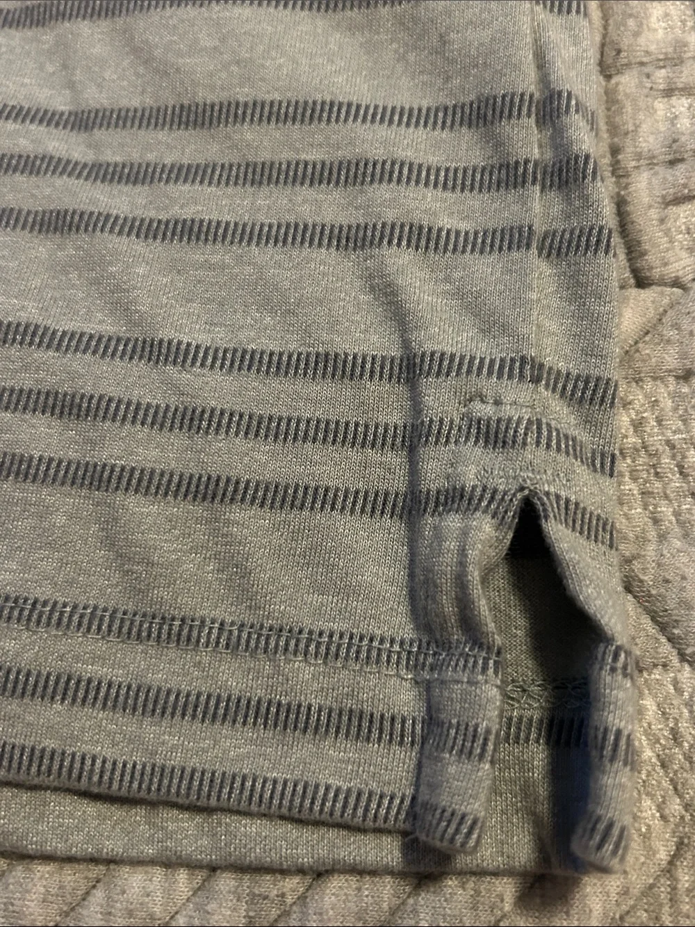 Banana Republic Gray and Navy Striped Tee